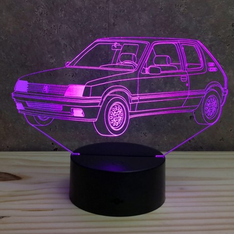 Lampe illusion 3D Peugeot 205 GTI