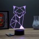 Lampe illusion 3D Renard Origami