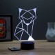 Lampe illusion 3D Renard Origami