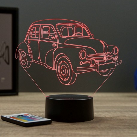 Lampe illusion 3D Renault 4CV 1960