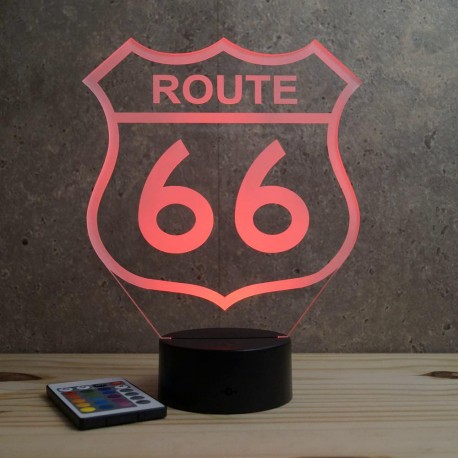 Lampe illusion 3D Route 66