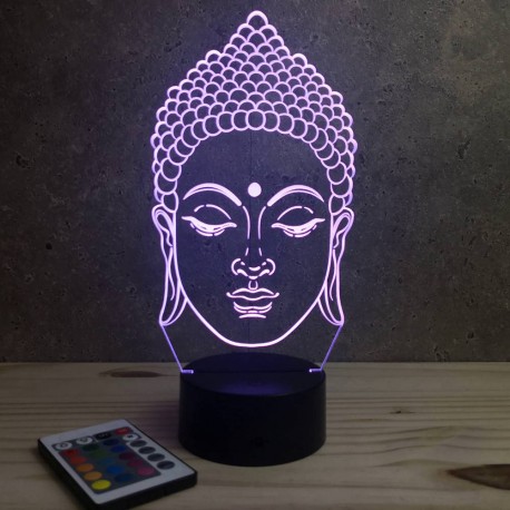 Lampe illusion 3D TÃªte de Buddha