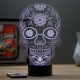 Lampe illusion 3D TÃªte de mort mexicaine Calavera