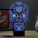 Lampe illusion 3D TÃªte de mort mexicaine Calavera