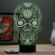 Lampe illusion 3D TÃªte de mort mexicaine Calavera