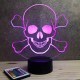 Lampe illusion 3D TÃªte de mort Pirate