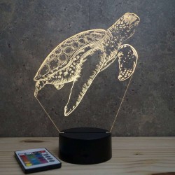 Lampe illusion 3D Tortue marine