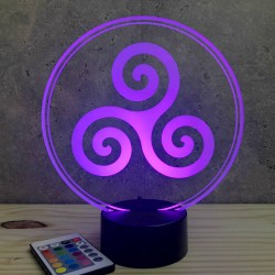 Lampe illusion 3D Triskele celtique