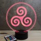 Lampe illusion 3D Triskele celtique