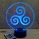 Lampe illusion 3D Triskele celtique