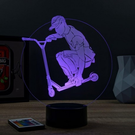 Lampe illusion 3D Trottinette freestyle