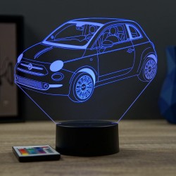 Lampe illusion 3D Fiat 500 nouvelle gÃ©nÃ©ration